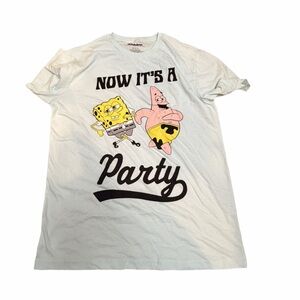 Nickelodeon White Tee with SpongeBob and Patrick
